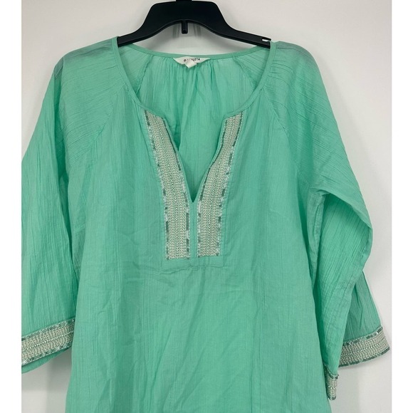Athleta Mariana Beaded Sequin Cover Up Tunic Size S turquoise - Picture 3 of 7